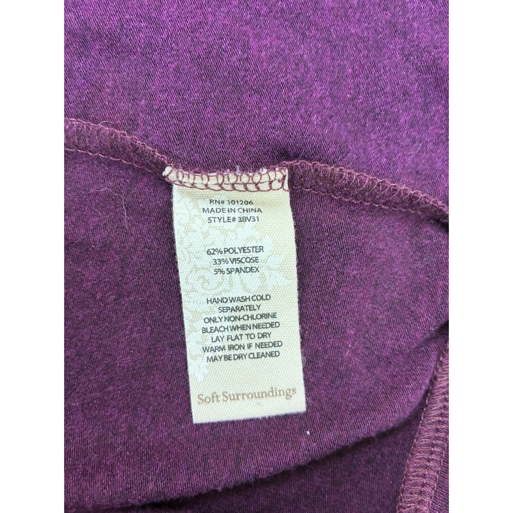 Soft Surroundings Slouchy Purple Knit Pullover High Low Curved Hem V-Neck PXL - Picture 3 of 11